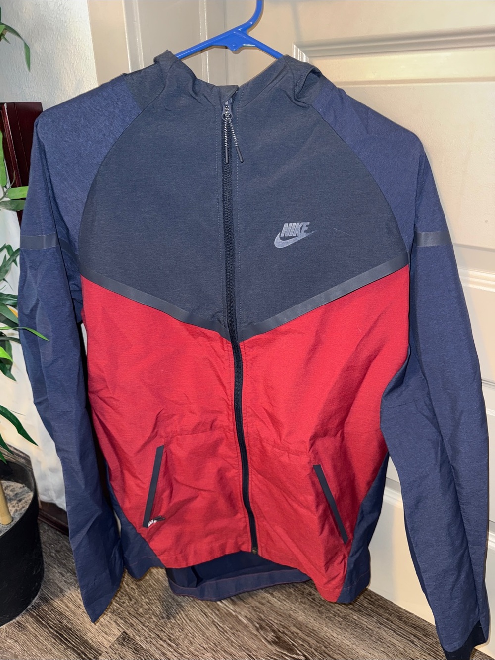 Nike Men’s Colorblock Hooded Performance Jacket - Navy & Red